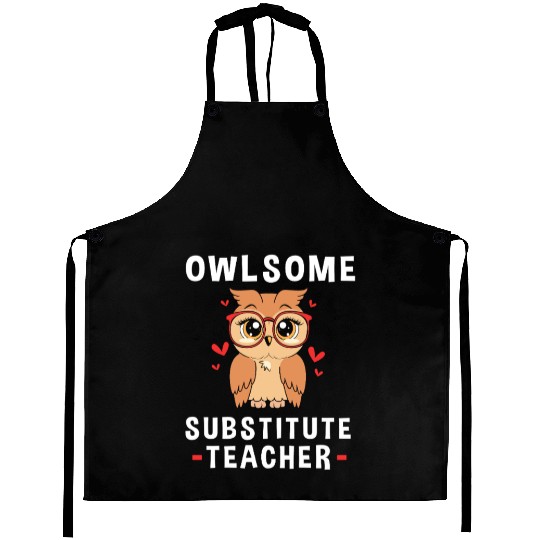 Substitute Teacher Owl School Teaching Aprons