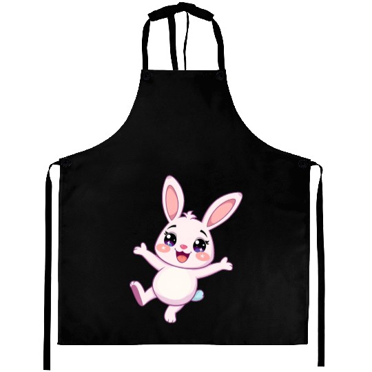 Whimsical Bunny with Sparkling Eyes Aprons