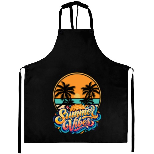 Tropical Sunset Summer Vibes Design Aprons