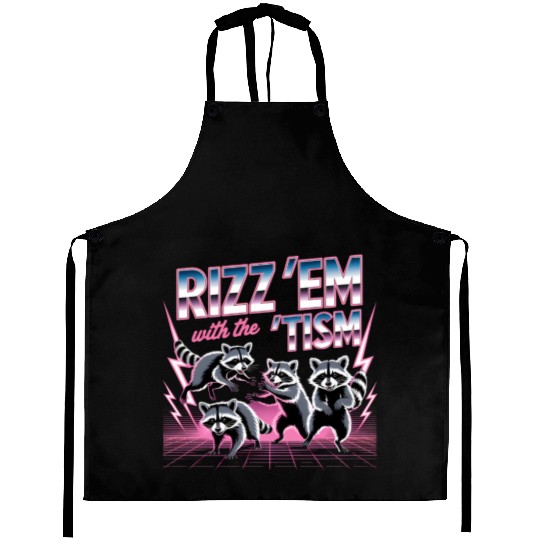Funny Raccoon Aprons Rizz Em With The Tism