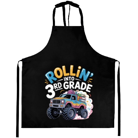 Back To School Rolling Into 3rd Grade Truck Aprons