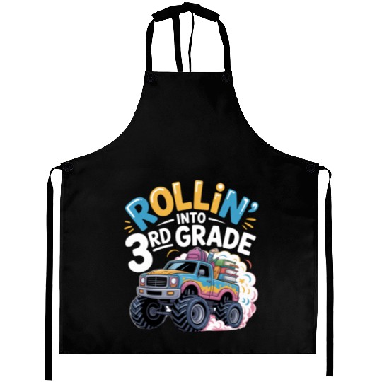 Back To School Rolling Into 3rd Grade Truck Aprons