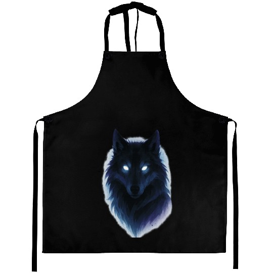 Enigmatic Howling Wolf Design Aprons