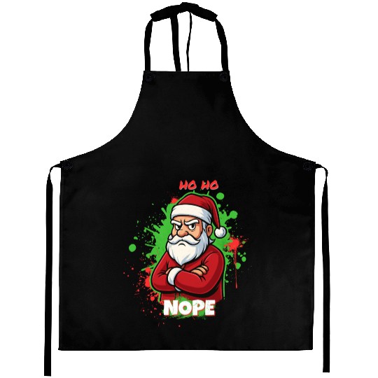 Ho Ho Nope – Grumpy Santa Art Aprons