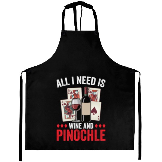 Pinochle And Wine Melding Card Game Wine Lover Aprons