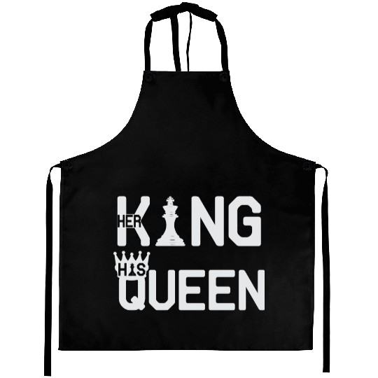 Her King His Queen Chess Motivation Lover Humor Aprons