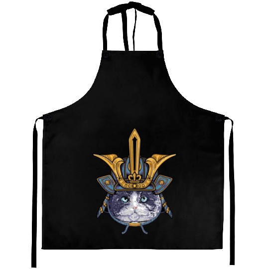 Samurai Cat Warrior Aprons