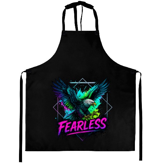 Fearless Eagle Neon Design Aprons