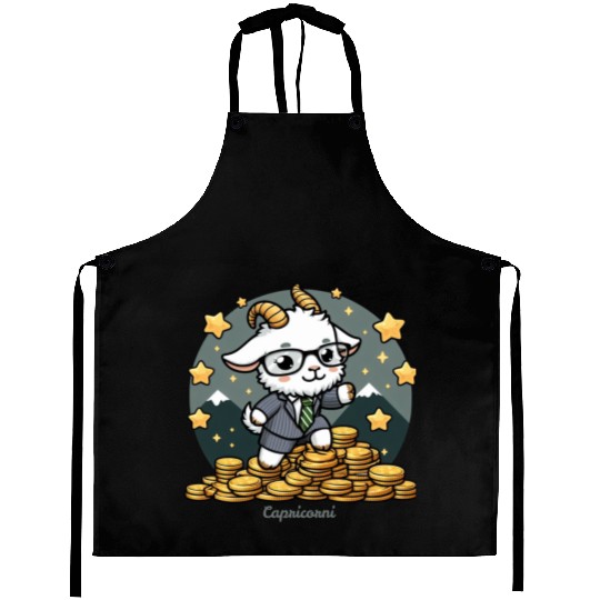 Capricorn Business Goat Illustration Aprons