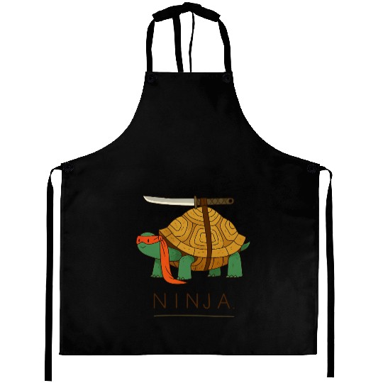 Ninja Turtle Warrior Illustration Aprons