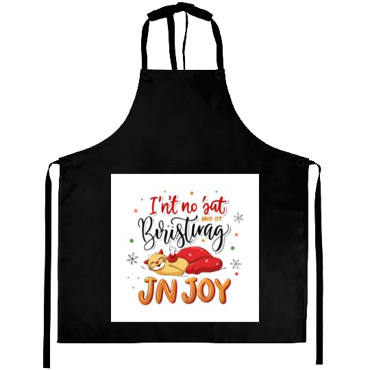 Festive Cat Joy Christmas Design Aprons