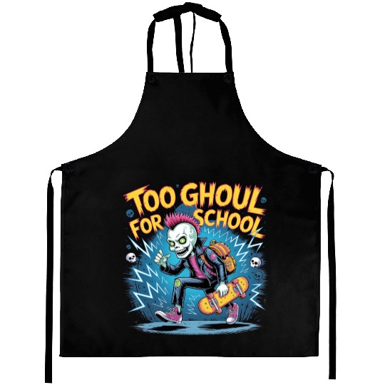 Too Ghoul for School – Punk Ghost Halloween Aprons