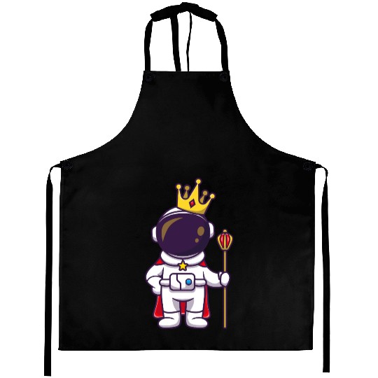 Astronaut Royal Space Commander Cartoon Design Aprons