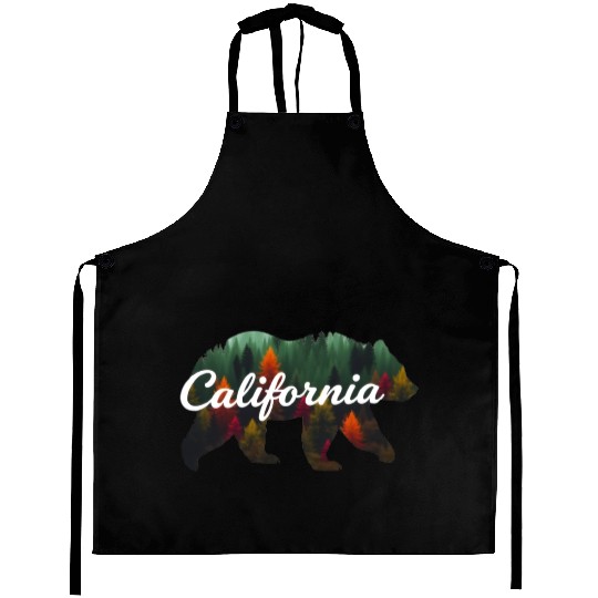 California Bear Forest Scene Aprons