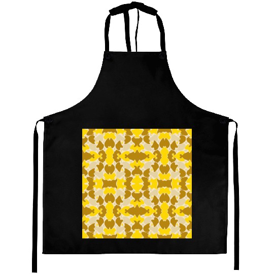 Abstract Gold and Brown Pattern Aprons