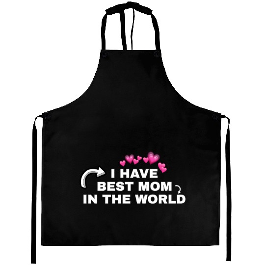 Best Mom Ever with Heart Icons Aprons