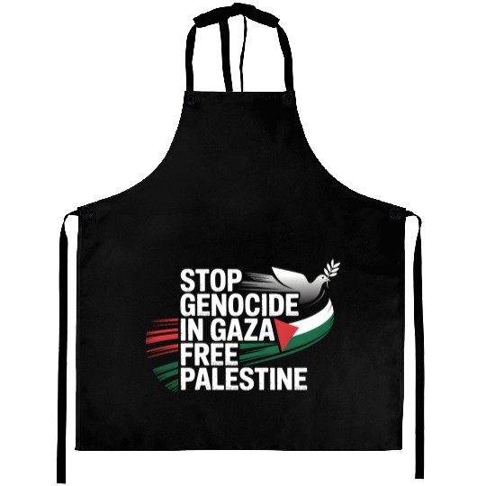 Free Palestine Now – End Genocide in Gaza Aprons