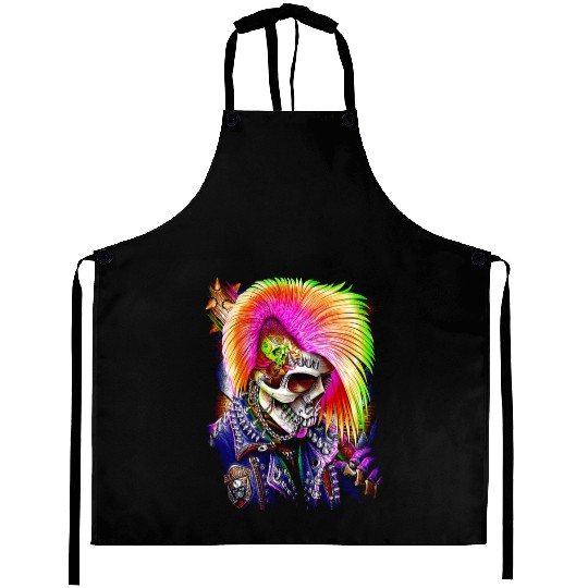 Calavera Punk Aprons