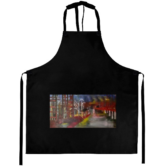 Impressionist Night Forest Path Aprons