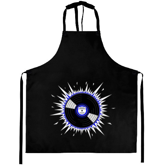Vinyl Record Starburst Design Aprons
