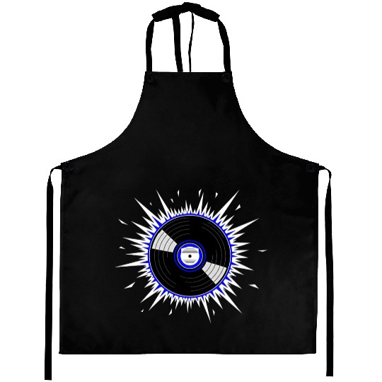 Vinyl Record Starburst Design Aprons