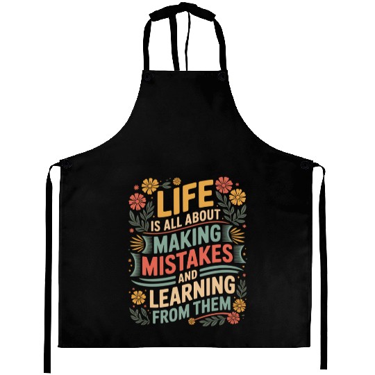 Inspirational Quote Floral Design Aprons