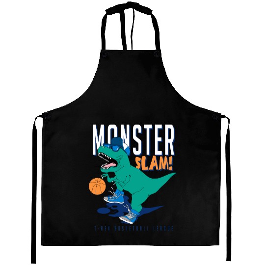 Dinosaur Basketball Slam Funny Aprons