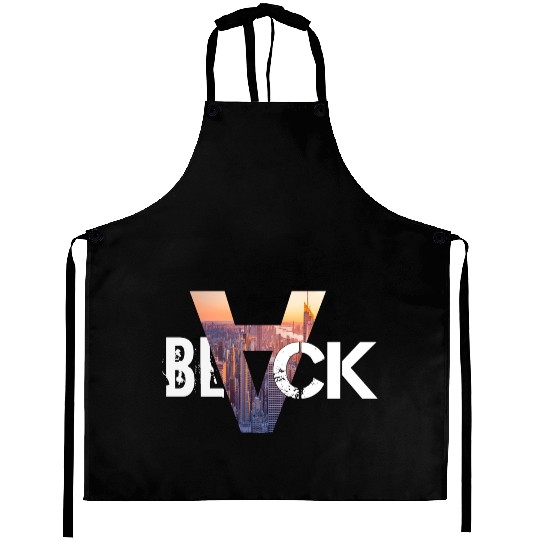 City Skyline Silhouette with A-shaped Overlay Aprons