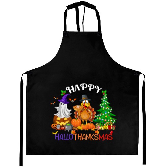 Retro Happy HalloThanksMas  Aprons