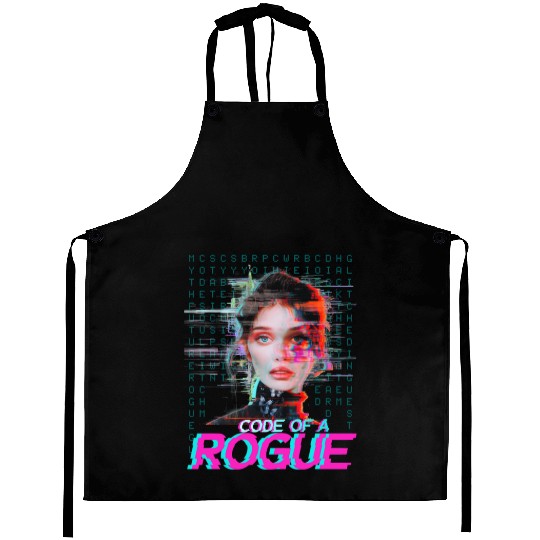 Futuristic Digital Rogue Illustration Aprons
