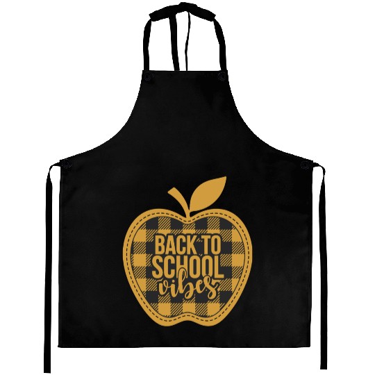 Plaid Back to School Vibes Apple Aprons