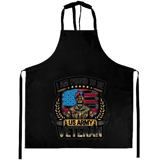 Proud US Army Vet Emblem Aprons