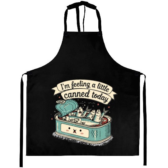 Whimsical Canned Fish Humor Design Aprons