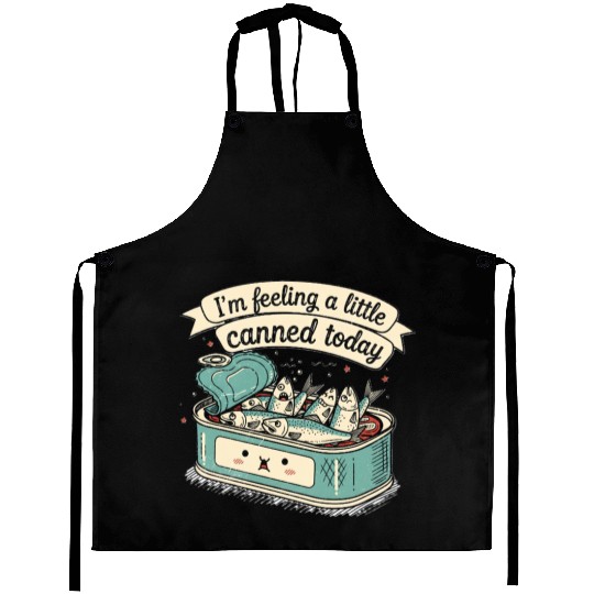 Whimsical Canned Fish Humor Design Aprons