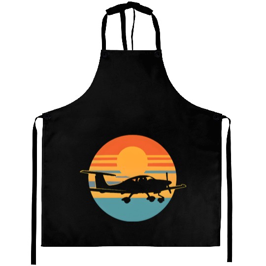 Sunset Pilot Aircraft Illustration Aprons