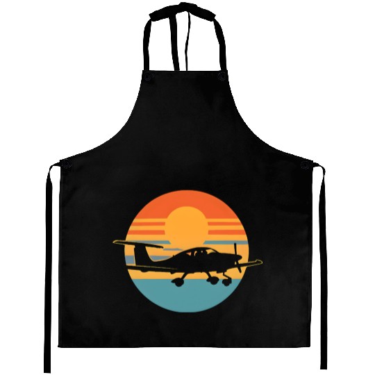 Sunset Pilot Aircraft Illustration Aprons
