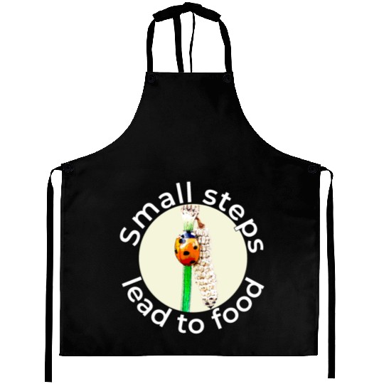 Small Steps – Ladybug White Text Aprons