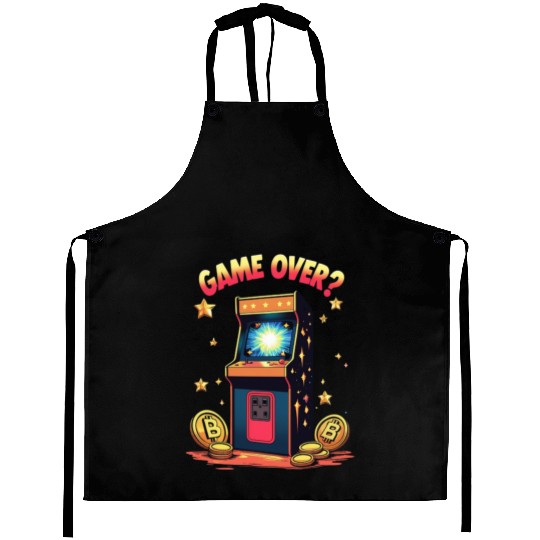 Retro Arcade Game Over Illustration Aprons