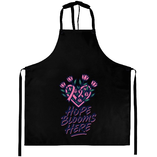 Hope Blooms Here │ Breast Cancer Awareness Floral  Aprons