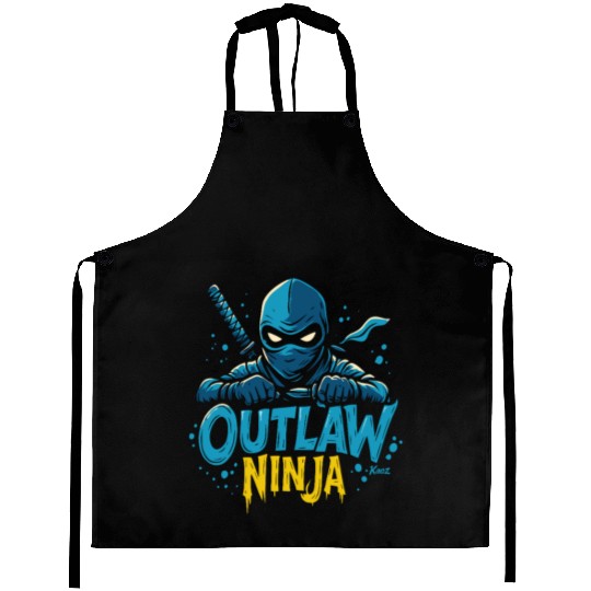 Outlaw Ninja Cartoon Design Aprons