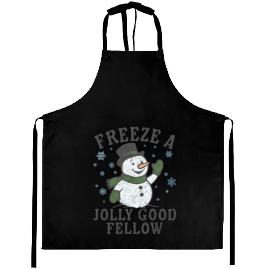 Frosty Snowman Jolly Greeting Design Aprons