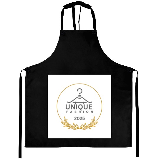 Black And Gold Minimalist Fashion Logo Aprons