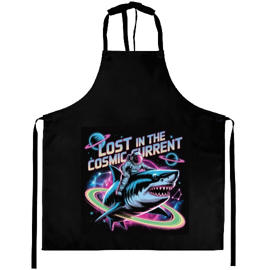 Cosmic Shark Astronaut Adventure Aprons