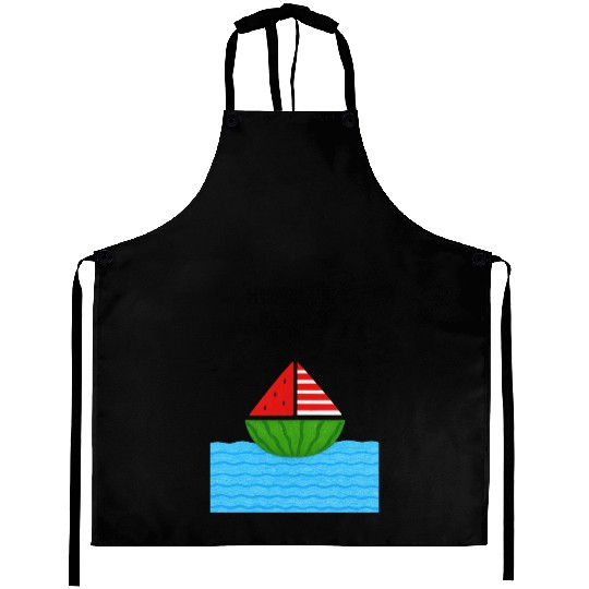 Watermelon Sailboat with Humanity Wins Quote Aprons