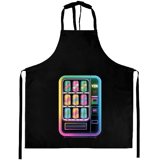 Y2K Cyber Vending Machine with Iridescent Drinks Aprons