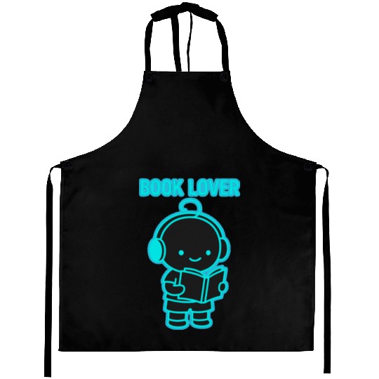 Neon Book Lover Character Aprons