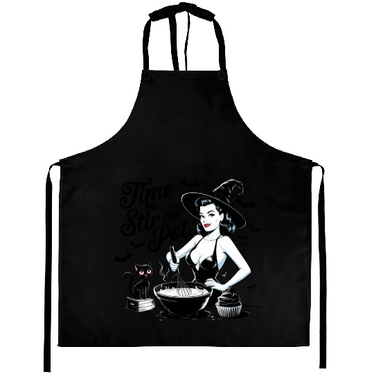 Witch Pin-Up Retro Baking Halloween Vintage  Aprons