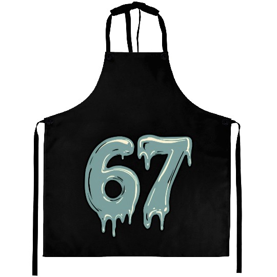 Funny Six Seven 6 7 Meme Aprons