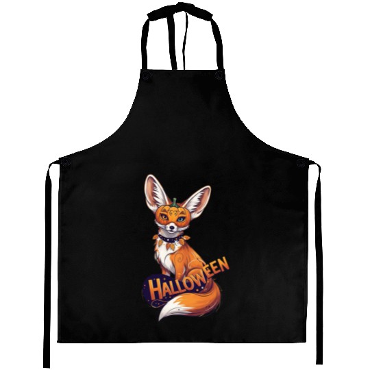 Enchanted Fox with Jack-o-Lantern Mask Aprons