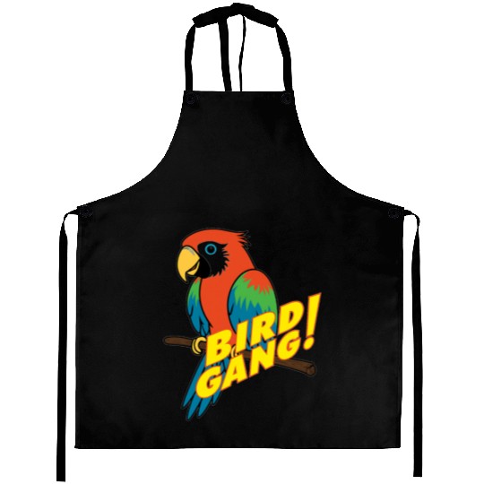 Bird Gang Parrot Cartoon Sticker | Tropical Funny  Aprons
